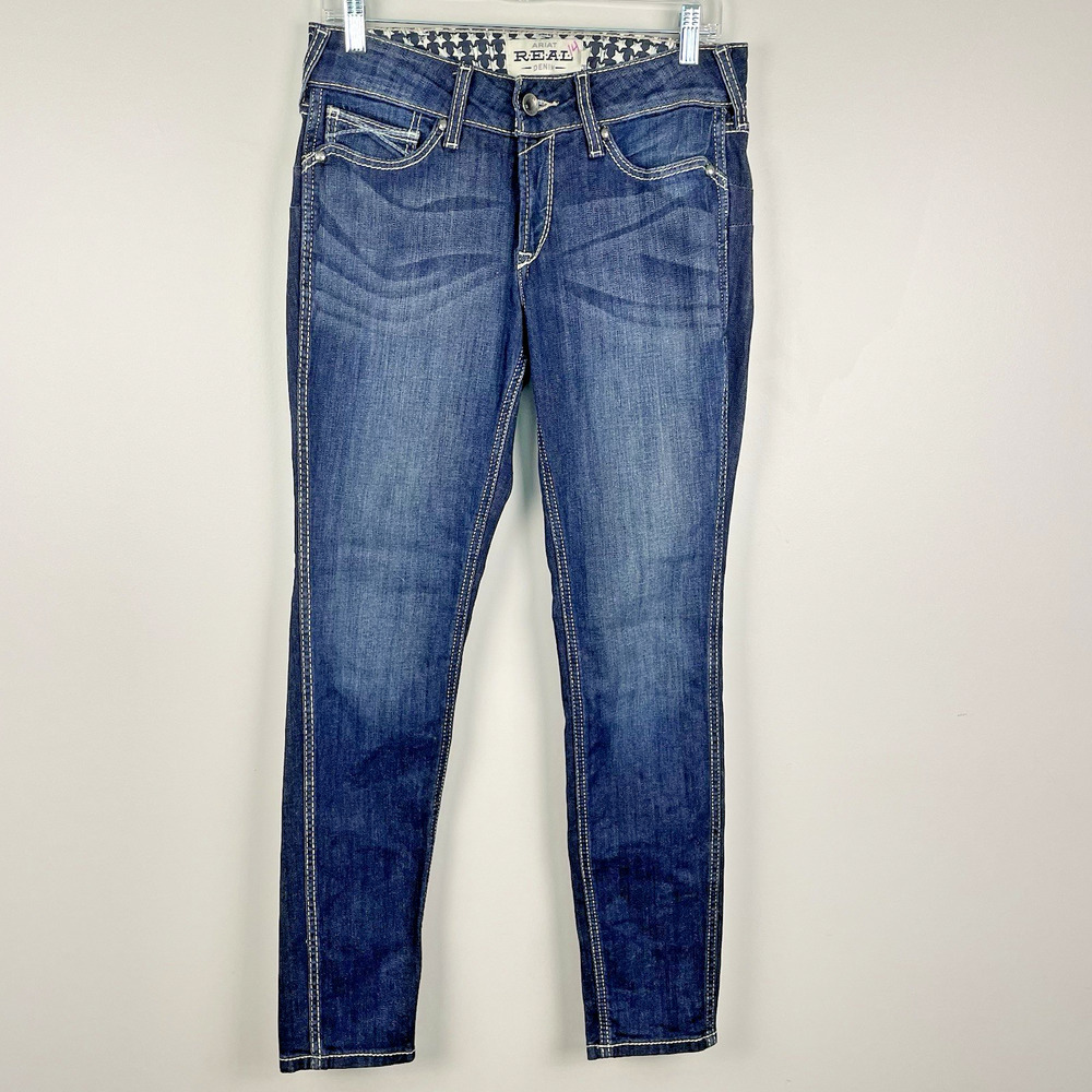 Ariat Real Denim Ella Jeans Women Size 29R Blue Skinny Western Cowgirl Stretch